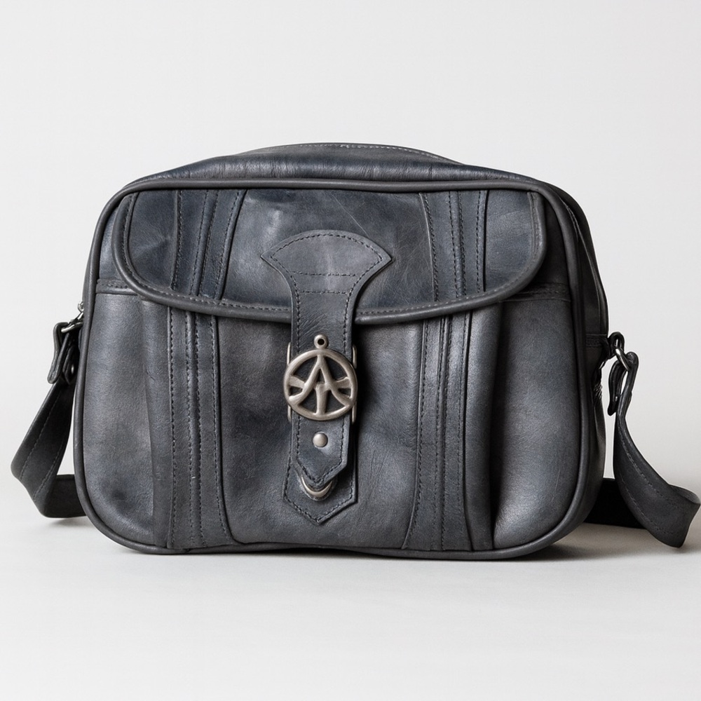 Vintage American Tourister Metallic Gunmetal Shoulder Bag | Retro Carry-On Purse